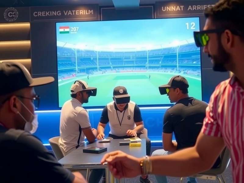 VR Cricket Titanic Tussle Community Club Indian players gathering at a VR Cricket Titanic Tussle gaming club